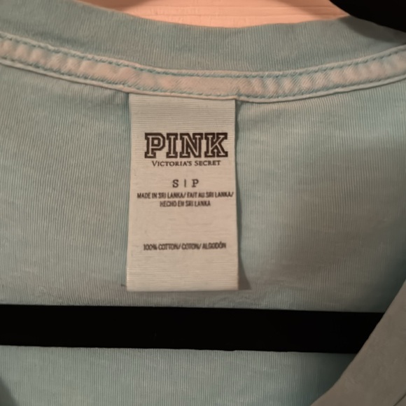 PINK Victoria’s Secret T-shirt Size S Color Blue White - Picture 5 of 12